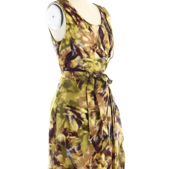 BHLDN Anthropologie Starburst Floral Silk Dress - Picture 6 of 8